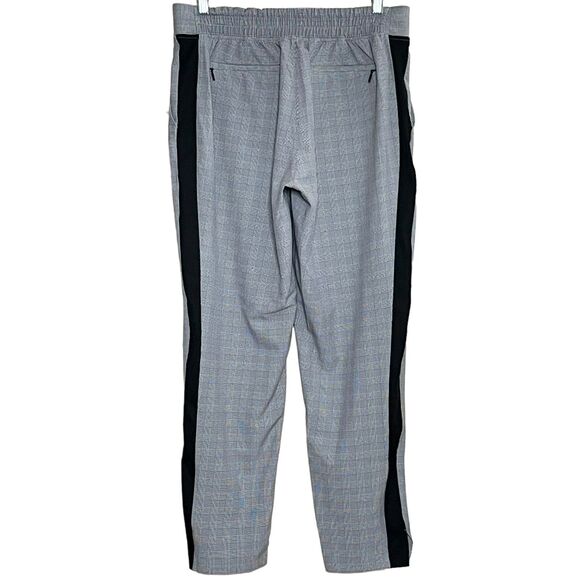 Athleta Brooklyn Plaid Ankle Pants Black White Stretch Semi Fitted Travel Size 8 - Picture 4 of 7